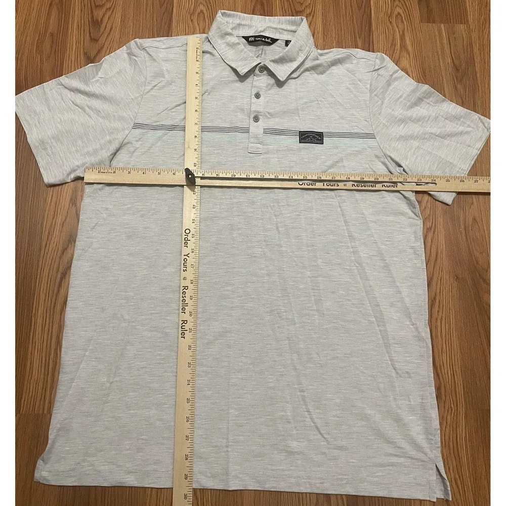 TravisMathew Polo Golf Shirt Mens XL Performance Stretch Heather Stripe